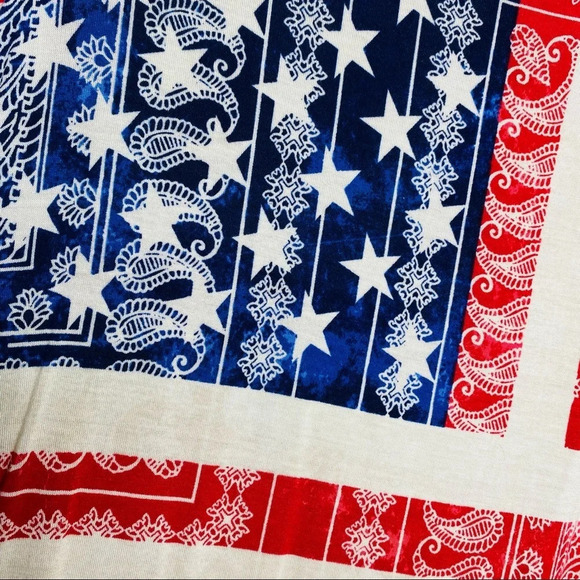 Rock & Republic Patchwork Paisley Stars And Stripes Top Size Small America USA - Picture 4 of 8